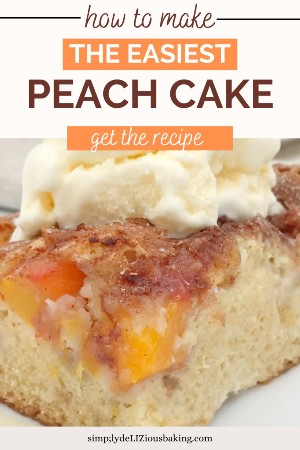 peach sour cream cake with crusty, cinnamon topping
