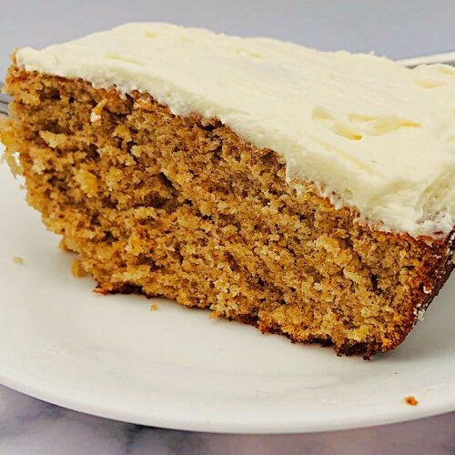 BANANA SPICE CAKE WITH BUTTERCREAM FROSTING