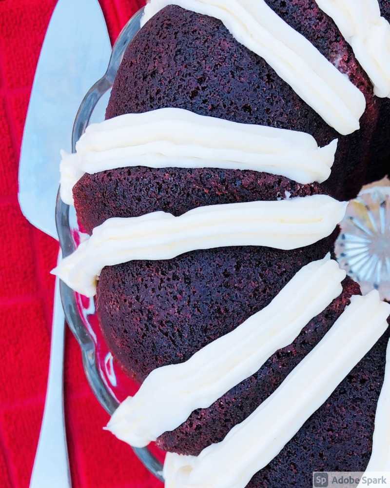 Red Velvet Bundt Cake With Easy Cream Cheese Frosting