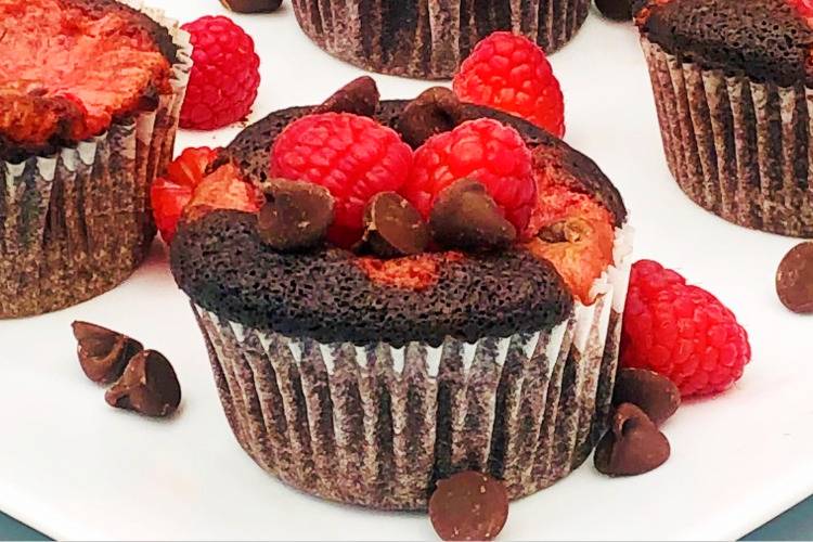 Raspberry Black Bottom Cupcakes