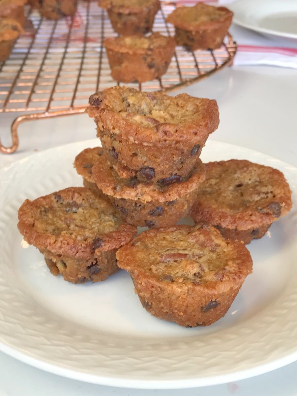 easy mini pecan pie muffins with chocolate chips